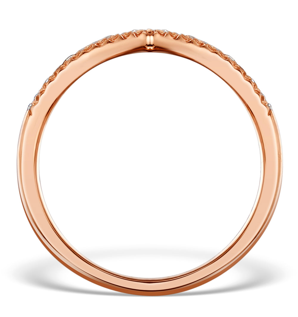 Vivara Collection 0.13ct Diamond and 9K Rose Gold Wishbone Ring E5952